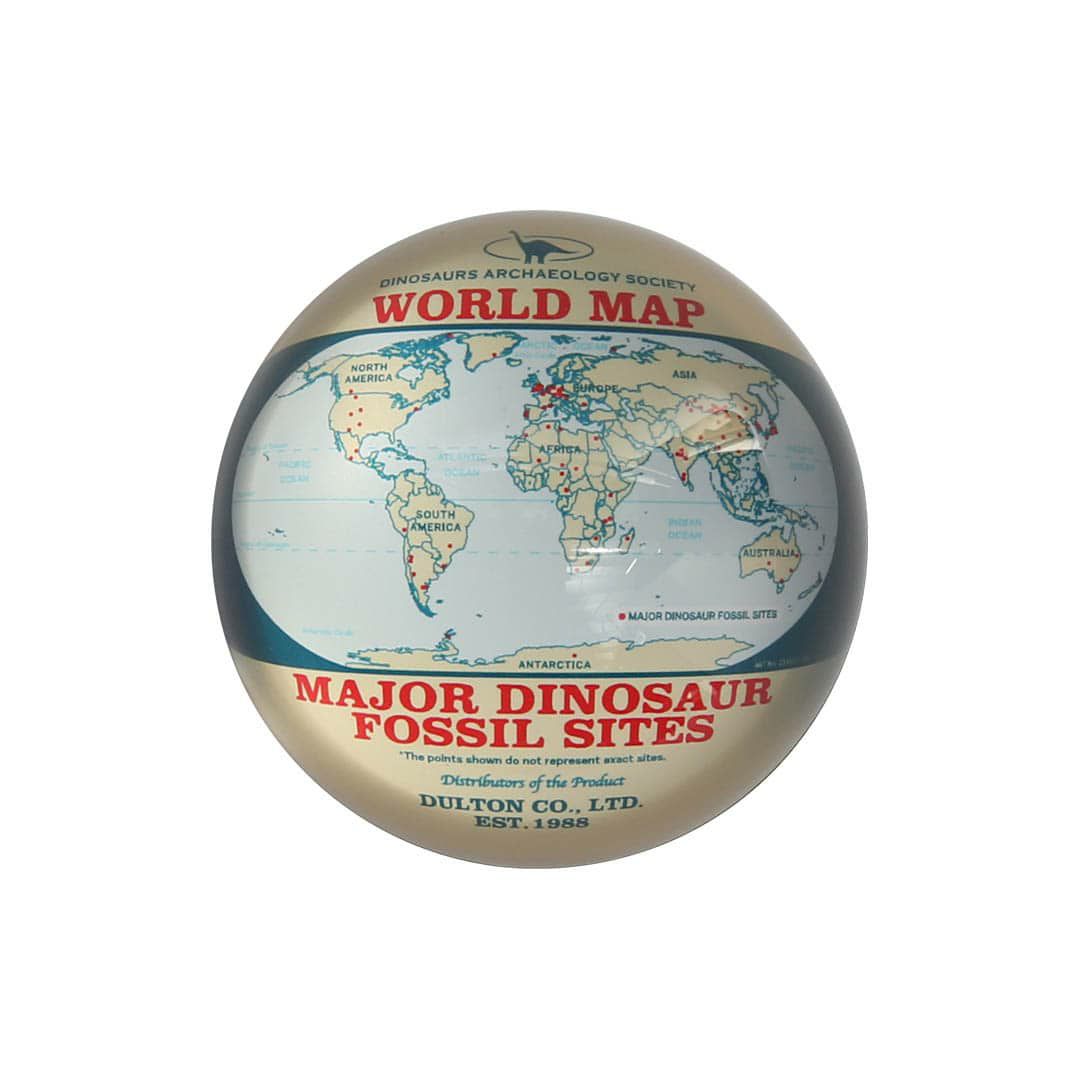 グラス ペーパー ウェイト 【DINOSAUR WORLD MAP】