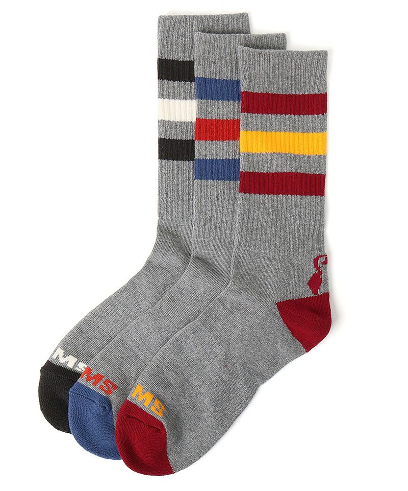 CHUMS > 3PブービーミディアムソックスS~M 【Gray】