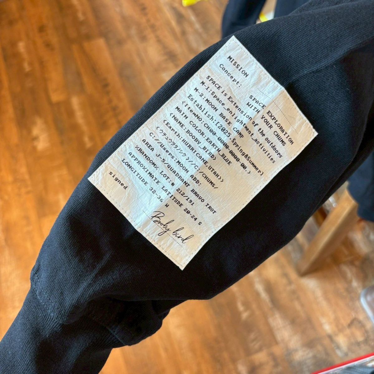 CHUMS > スペースブービーブラッシュドロングスリーブTシャツ XL 【Black】