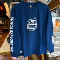 CHUMS > スペースブービーブラッシュドロングスリーブTシャツ L 【Blue】