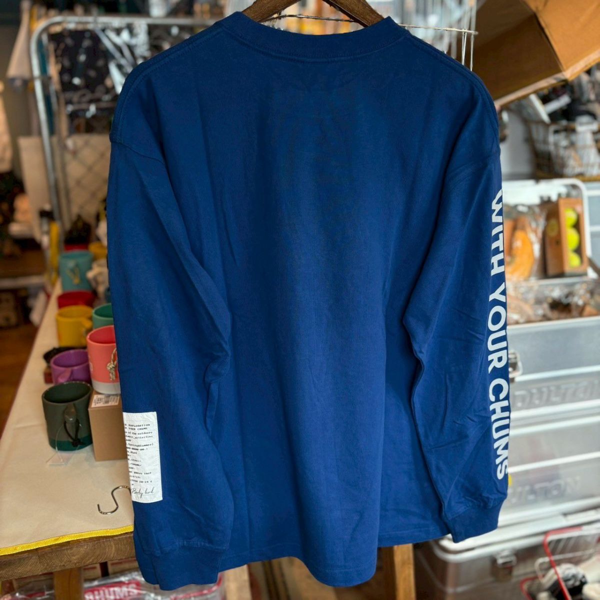 CHUMS > スペースブービーブラッシュドロングスリーブTシャツ L 【Blue】