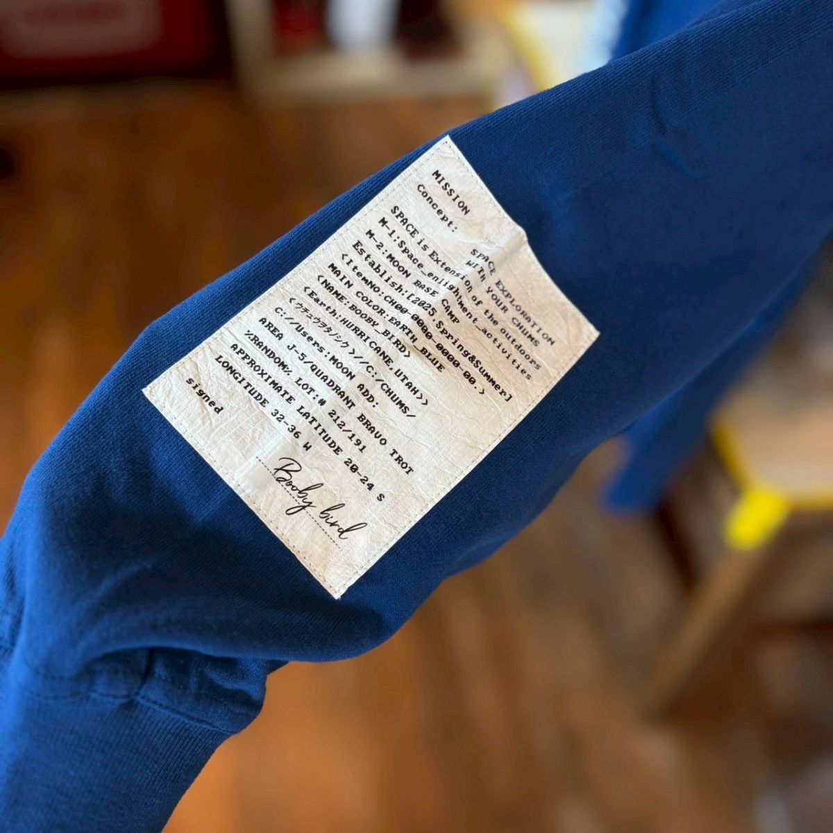 CHUMS > スペースブービーブラッシュドロングスリーブTシャツ L 【Blue】